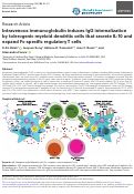 Cover page: Intravenous immunoglobulin induces IgG internalization by tolerogenic myeloid dendritic cells that secrete IL-10 and expand Fc-specific regulatory T cells