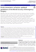 Cover page: Acute mesenteric ischemia: updated guidelines of the World Society of Emergency Surgery.