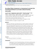 Cover page: Recruiting Filipino Immigrants in a Randomized Controlled Trial Promoting Enrollment in an Evidence-Based Parenting Intervention
