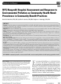 Cover page: NYS Nonprofit Hospital Assessment and Response to Environmental Pollution as Community Health Need: Prevalence in Community Benefit Practices.