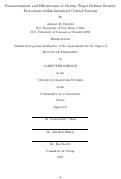 Cover page of Parametrization and Effectiveness of Moving Target Defense Security Protections within Industrial Control Systems