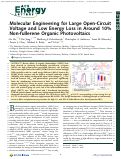Cover page: Molecular Engineering for Large Open-Circuit Voltage and Low Energy Loss in Around 10% Non-fullerene Organic Photovoltaics