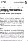 Cover page: Low HbA1c levels and all-cause or cardiovascular mortality among people without diabetes: the US National Health and Nutrition Examination Survey 1999-2015.