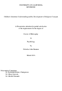Cover page: Children’s Intention Understanding and the Development of Religious Concepts