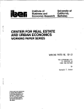 Cover page: The Affordability of Housing in 1980 and Beyond