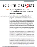 Cover page: Regionally specific TSC1 and TSC2 gene expression in tuberous sclerosis complex.