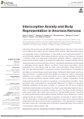 Cover page: Interoceptive Anxiety and Body Representation in Anorexia Nervosa.