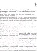 Cover page: Physical activity and individual plasma phospholipid SFAs in pregnancy: a longitudinal study in a multiracial/multiethnic cohort in the United States.