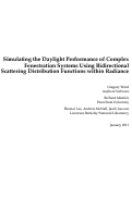 Cover page: Simulating the Daylight Performance of Complex Fenestration Systems Using Bidirectional Scattering Distribution Functions within Radiance