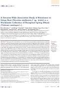 Cover page: A Genome-Wide Association Study of Resistance to Stripe Rust (Puccinia striiformis f. sp. tritici) in a Worldwide Collection of Hexaploid Spring Wheat (Triticum aestivum L.)