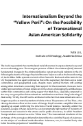 Cover page: Internationalism Beyond the “Yellow Peril”: On the Possibility of Transnational Asian American Solidarity