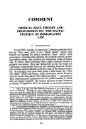 Cover page: Critical Race Theory and Proposition 187: The Racial Politics of Immigration Law