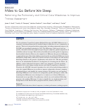 Cover page: Miles to Go Before We Sleep. Reforming the Pulmonary and Critical Care Milestones to Improve Trainee Assessment