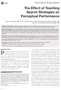Cover page: The Effect of Teaching Search Strategies on Perceptual Performance
