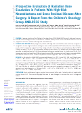 Cover page: Prospective Evaluation of Radiation Dose Escalation in Patients With High-Risk Neuroblastoma and Gross Residual Disease After Surgery: A Report From the Children's Oncology Group ANBL0532 Study.