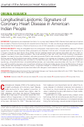 Cover page: Longitudinal Lipidomic Signature of Coronary Heart Disease in American Indian&nbsp;People.
