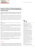 Cover page: Research Priorities for Studies Linking Intake of Low-Calorie Sweeteners and Potentially Related Health Outcomes