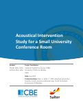 Cover page: Acoustical Intervention Study for a Small University Conference Room