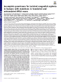 Cover page: Incomplete penetrance for isolated congenital asplenia in humans with mutations in translated and untranslated RPSA exons
