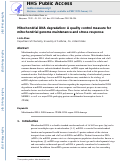 Cover page: Chapter Ten Mitochondrial DNA degradation: A quality control measure for mitochondrial genome maintenance and stress response