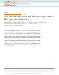 Cover page: Inhibitor binding mode and allosteric regulation of Na<sup>+</sup>-glucose symporters.