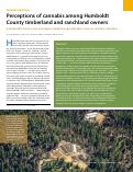 Cover page: Perceptions of cannabis among Humboldt County timberland and ranchland owners