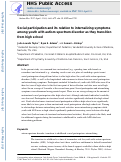 Cover page: Social participation and its relation to internalizing symptoms among youth with autism spectrum disorder as they transition from high school