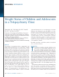 Cover page: Weight Status of Children and Adolescents in a Telepsychiatry Clinic