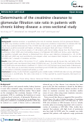 Cover page: Determinants of the creatinine clearance to glomerular filtration rate ratio in patients with chronic kidney disease: a cross-sectional study
