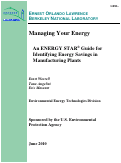Cover page: Managing Your Energy:  An ENERGY STAR(R) Guide for Identifying Energy Savings in Manufacturing Plants