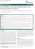 Cover page: PhenX RISING: real world implementation and sharing of PhenX measures