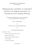 Cover page: Enhancing the capability of constrained random test program generators via learning and test program filtering