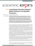 Cover page: Long-Range Interactions Restrict Water Transport in Pyrophyllite Interlayers