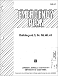 Cover page: Emergency Plan, Buildings, 4,5, 14, 16, 40 &amp; 41