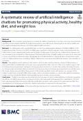 Cover page: A systematic review of artificial intelligence chatbots for promoting physical activity, healthy diet, and weight loss