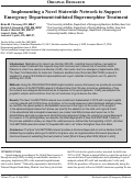 Cover page: Implementing a Novel Statewide Network to Support Emergency Department-initiated Buprenorphine Treatment