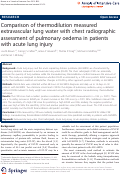 Cover page: Comparison of thermodilution measured extravascular lung water with chest radiographic assessment of pulmonary oedema in patients with acute lung injury