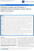 Cover page: Predicting mortality with biomarkers: a population-based prospective cohort study for elderly Costa Ricans