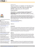 Cover page: Social contexts as mediator of risk behaviors in Rwandan men who have sex with men (MSM): Implications for HIV and STI transmission