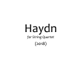 Cover page: Haydn
