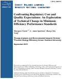 Cover page: Confronting Regulatory Cost and Quality Expectations: An Exploration of Technical Change in Minimum Efficiency Performance Standards: