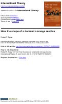 Cover page: How the scope of a demand conveys resolve