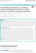 Cover page: A participatory approach to evaluating a national training and institutional change initiative: the BUILD longitudinal evaluation