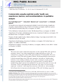 Cover page: Commercially sexually exploited youths’ health care experiences, barriers, and recommendations: A qualitative analysis