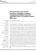 Cover page: Picornaviruses and nuclear functions: targeting a cellular compartment distinct from the replication site of a positive-strand RNA virus