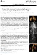 Cover page: Congenital, meandering transdiaphragmatic aortocaval-right atrial arteriovenous fistula