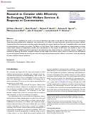 Cover page: Research to Consider while Effectively Re-Designing Child Welfare Services: A Response to Commentaries