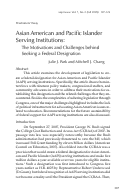 Cover page: Asian American and Pacific Islander Serving Institutions: The Motivations and Challenges behind Seeking a Federal Designation