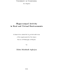 Cover page: Hippocampal Activity in Real and Virtual Environments