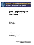 Cover page: Health, Wartime Stress, and Unit Cohesion: Evidence from Union Army Veterans
